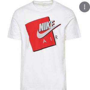 NIKE AIR Red Box Mens White Cotton Tee | L